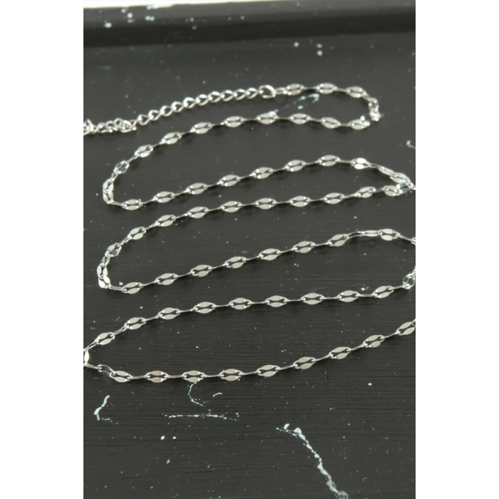 Oval Zincir Çelik Kolye 45 cm