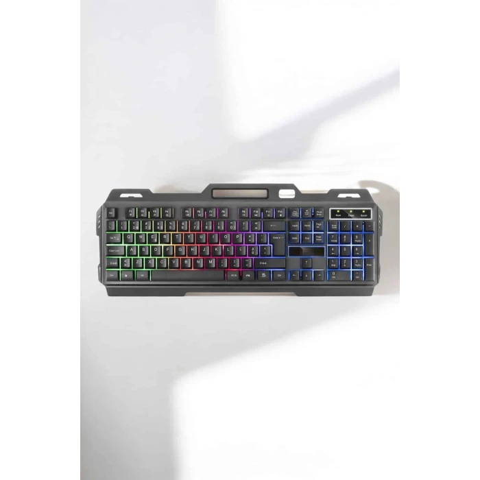 Oyuncu Klavyesi Q Klavye RGB Işıklı Mouse Hediyeli