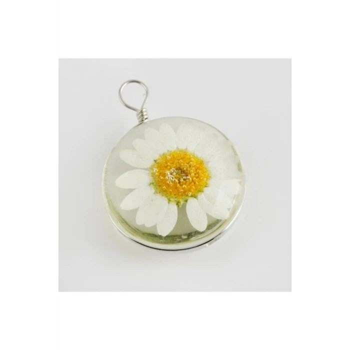 Papatya Canlı Kolye Ucu 2,5 cm