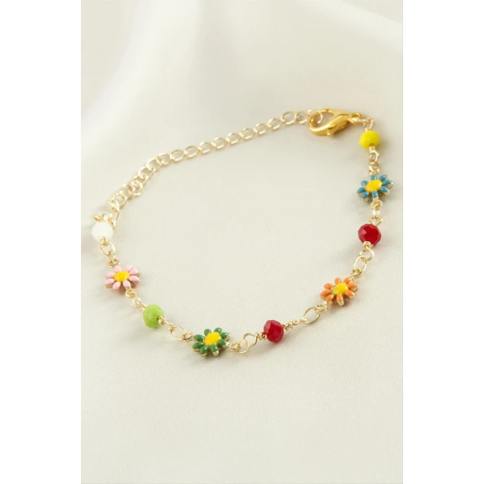 Papatya Kristal Mineli Bileklik