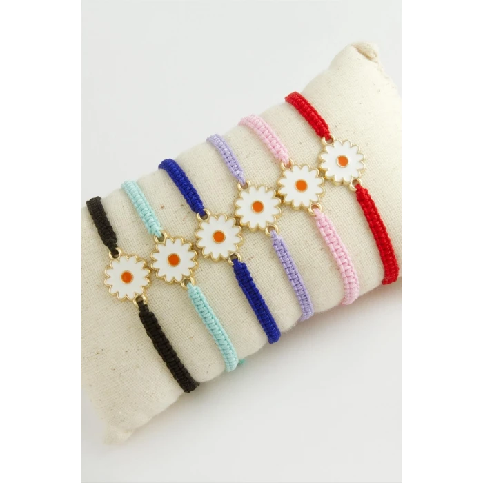 Papatya Makrome Örgülü Bileklik
