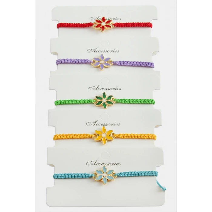 Papatya Makrome Örgülü Bileklik