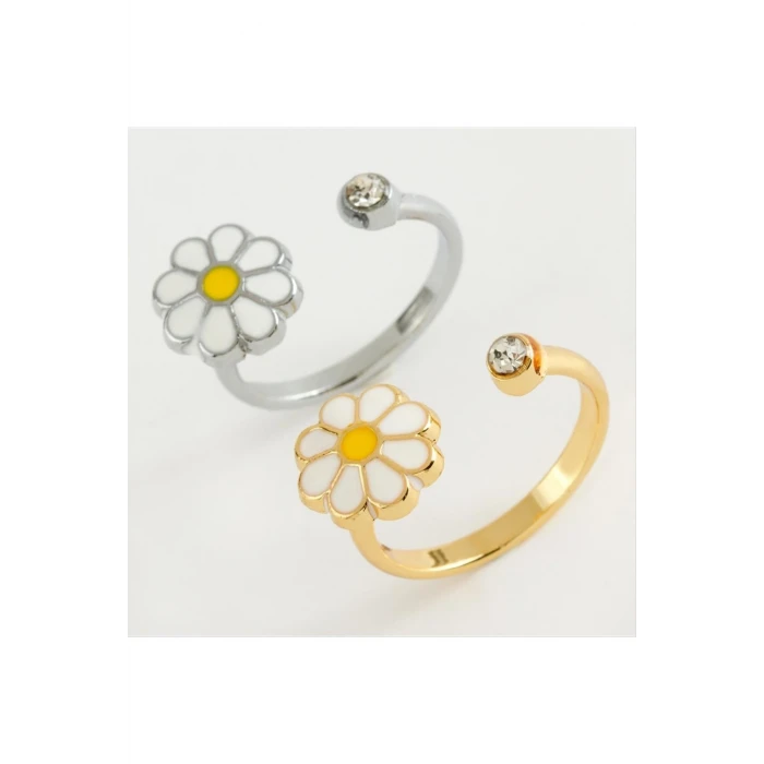 Papatya Mineli Taşlı Eklem Yüzük 1 Adet