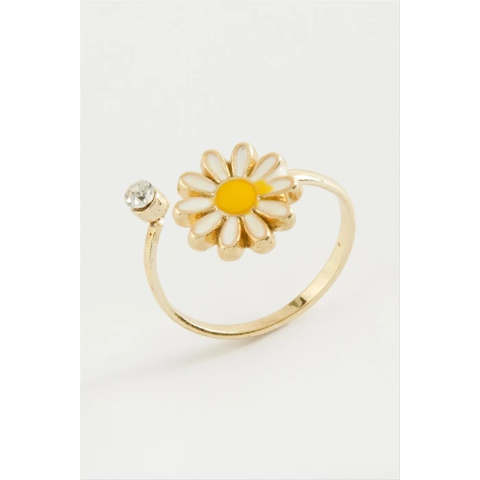Papatya Mineli Taşlı Yüzük