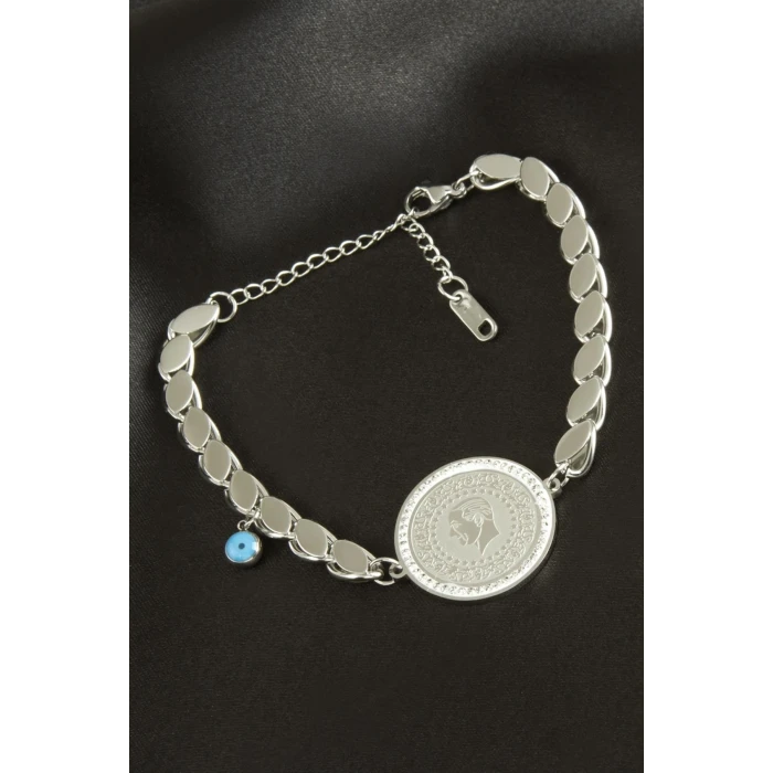 Para Arpa Zincir Lüks Çelik Bileklik