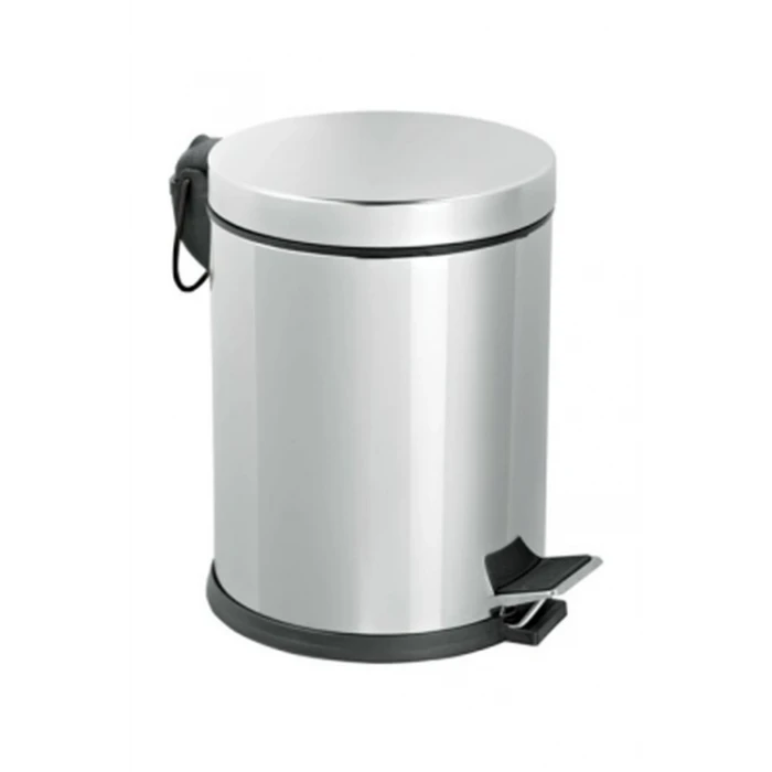 Pedallı 8lt Krom Metal Çöp Kovası