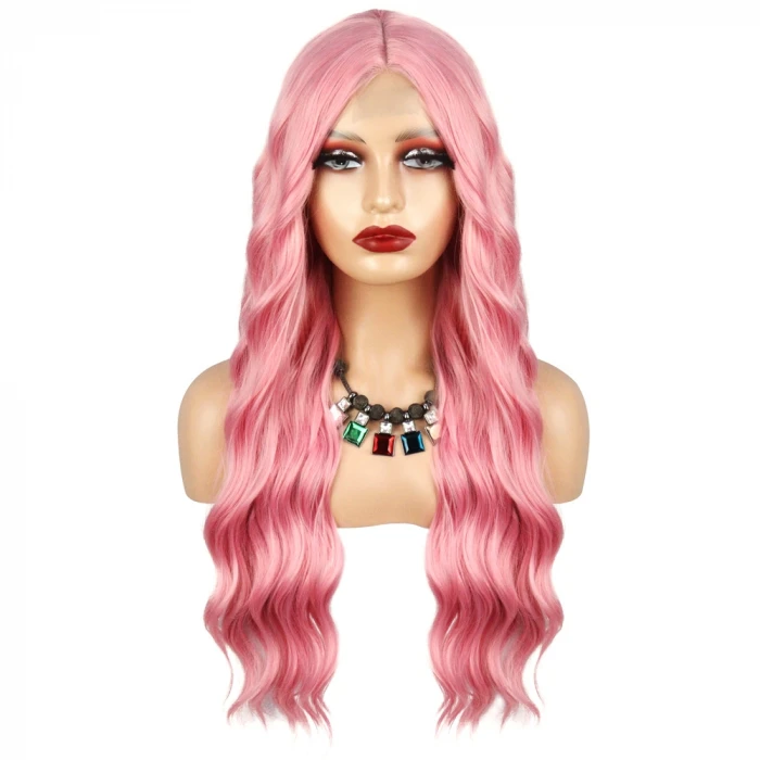 Pembe Dalgalı Tül Peruk