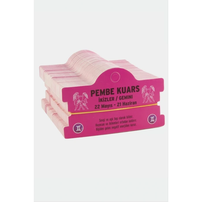 Pembe Kuars & İkizler Burç Bileklik Kartı