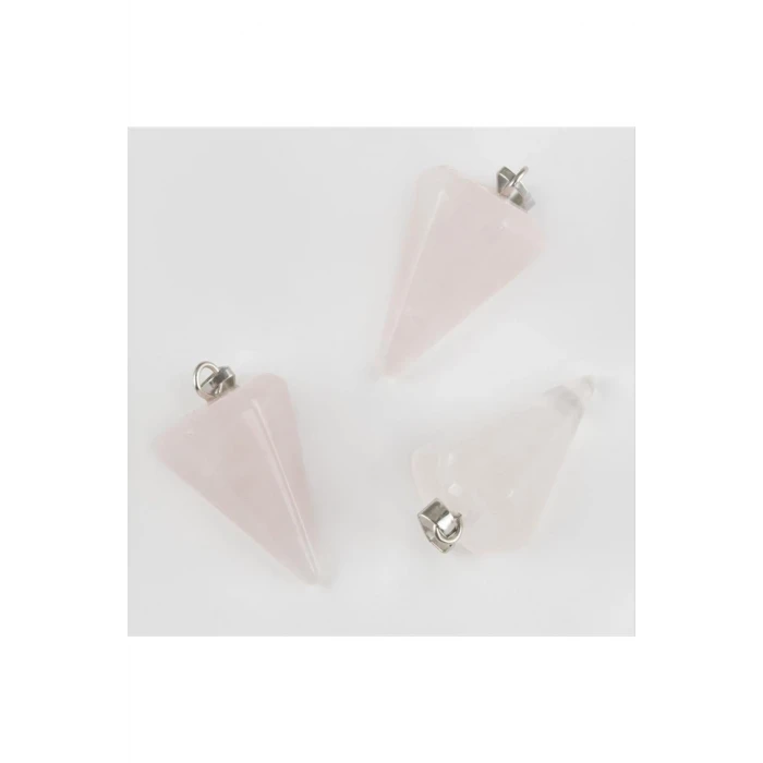 Pembe Kuvars Pandül Doğaltaş Kolye Ucu