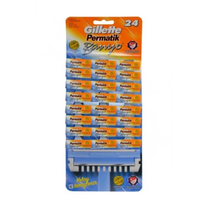 Permatik Banyo Saplı Jilet Kartela 48 Parça