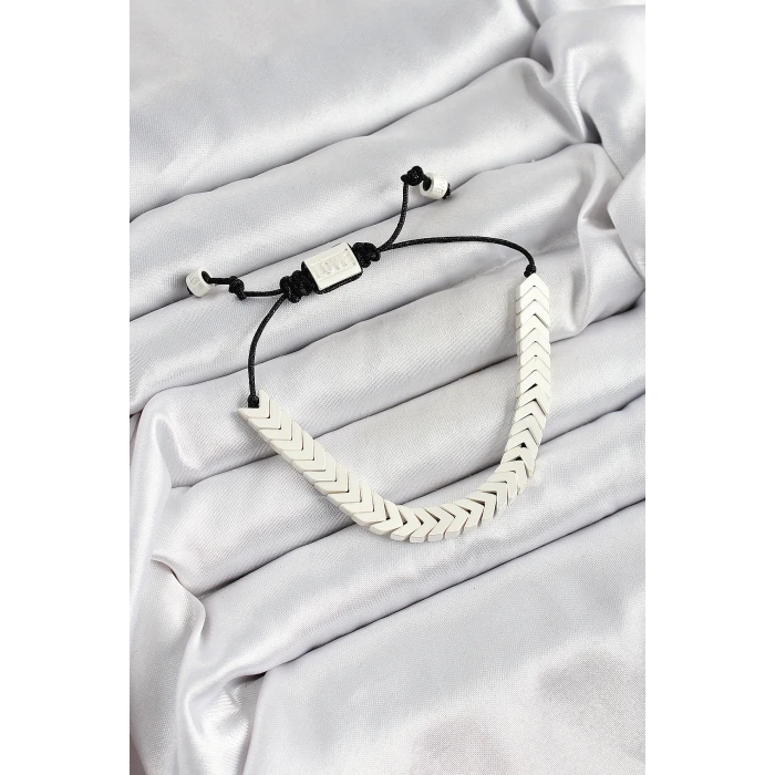 Pirinç Asansörlü Beyaz Juju Kadın Bileklik - TJ-BB7188