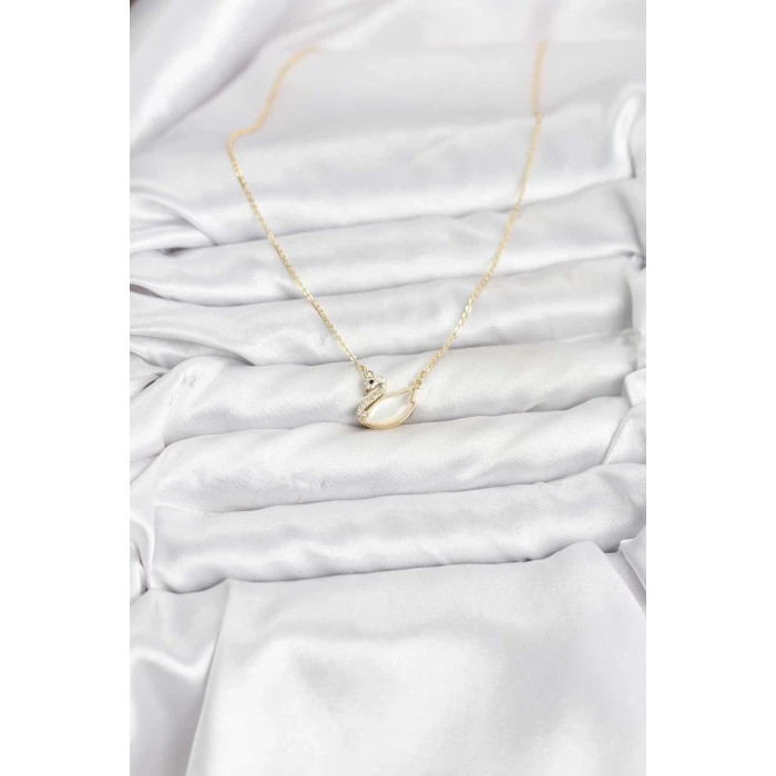 ietaks™ Pirinç Gold Renk Kuğu Model Kadın Kolye