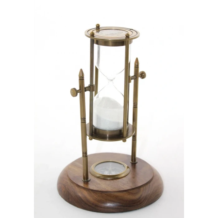 Pirinç Pusulalı Kum Saati Model 6