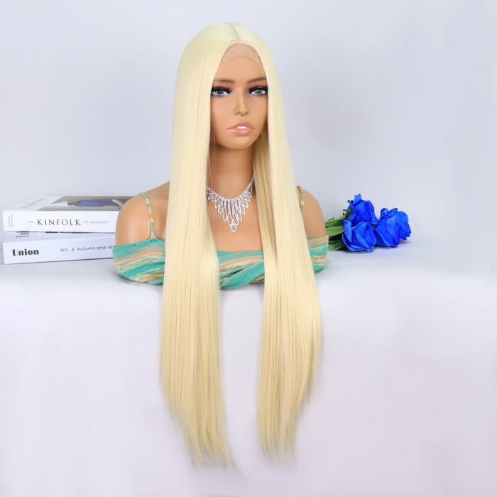 Platin Sarısı Ekstra Uzun Tül Peruk