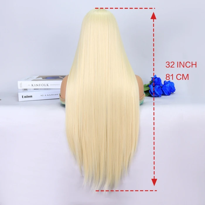 Platin Sarısı Ekstra Uzun Tül Peruk