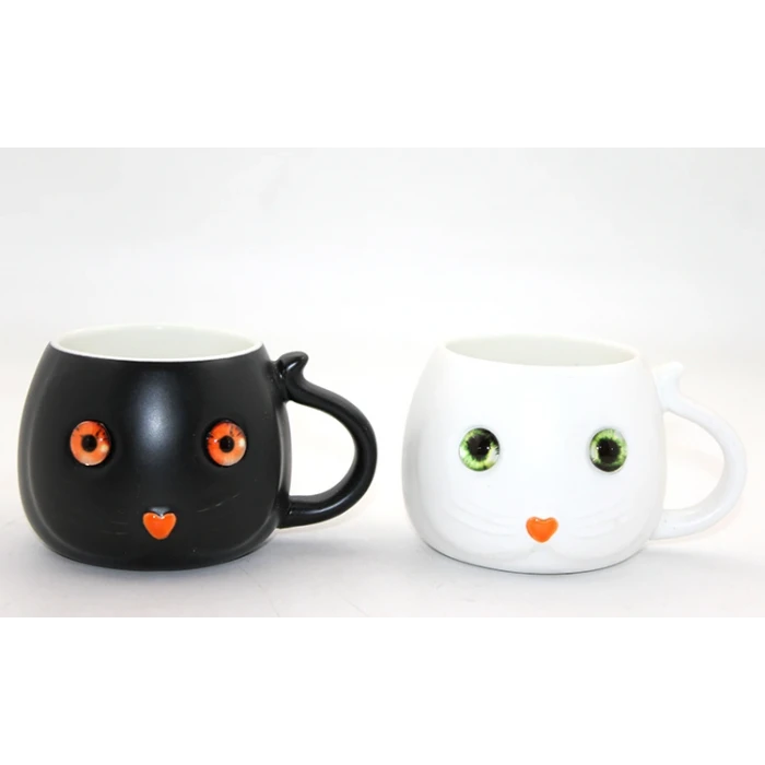 Porselen Kedili Kupa Bardak