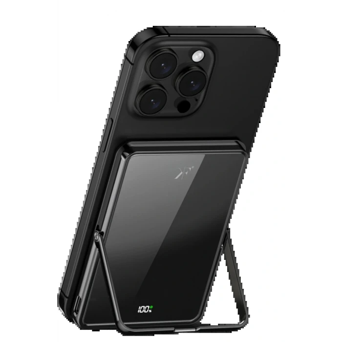 PW580 5.000 mAh 20W Type-C 15W Kablosuz Şarj 3W Saat Şarj ve 5W Kulaklık Şarj Destekli PD Hızlı Şarj Magsafe Powerbank - Siyah