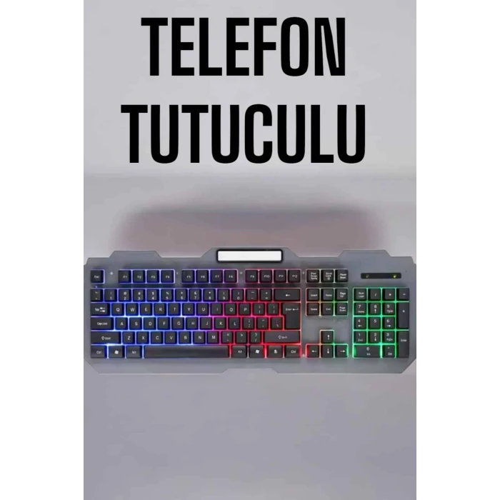 Q Klavye RGB Işıklı Klavye Ve Mouse Seti Kablolu Mouse Hediyeliş