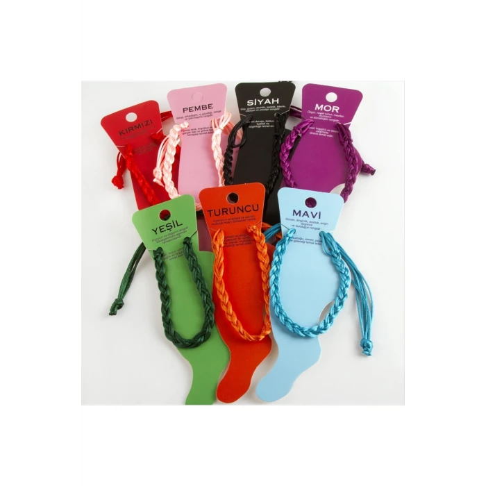 Renkli Örgülü Vinlex İp Halhal
