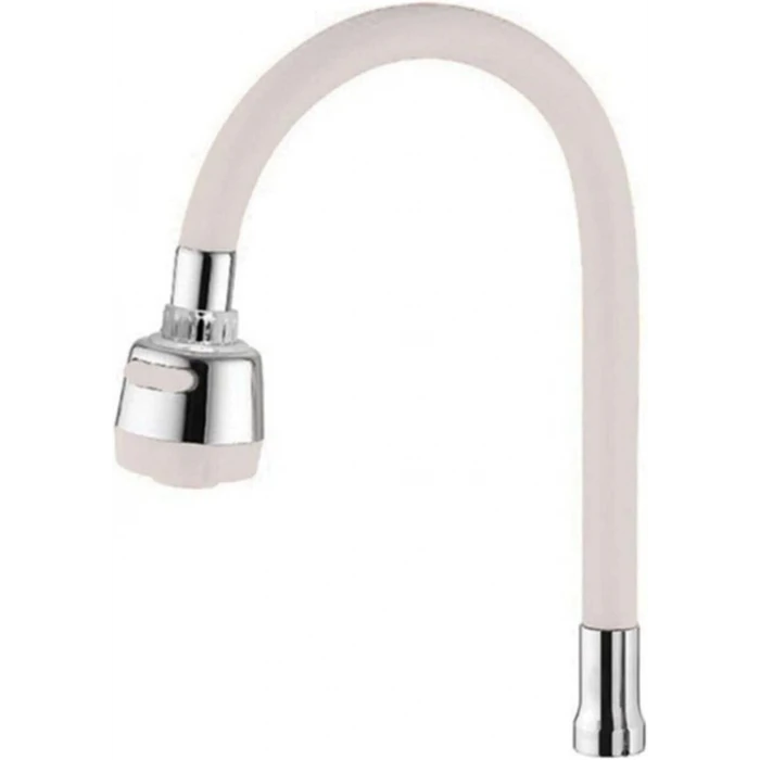 Renkli Silikonlu Oynar Başlıklı 2 Fonksiyonlu Spiral Musluk Başlığı - Beyaz (4887)