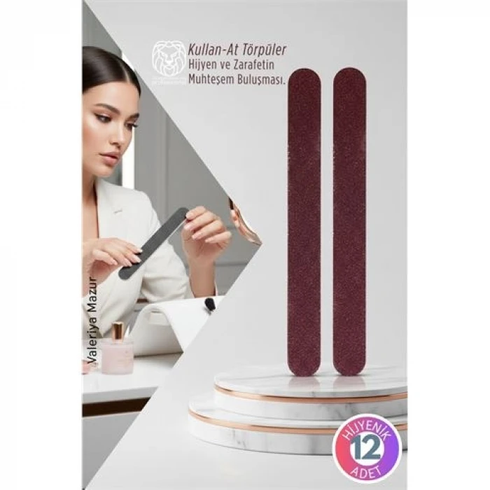 retroieg™ 12’li Hijyenik Kullan-At Çift Taraflı Törpü Seti Solingen Professional