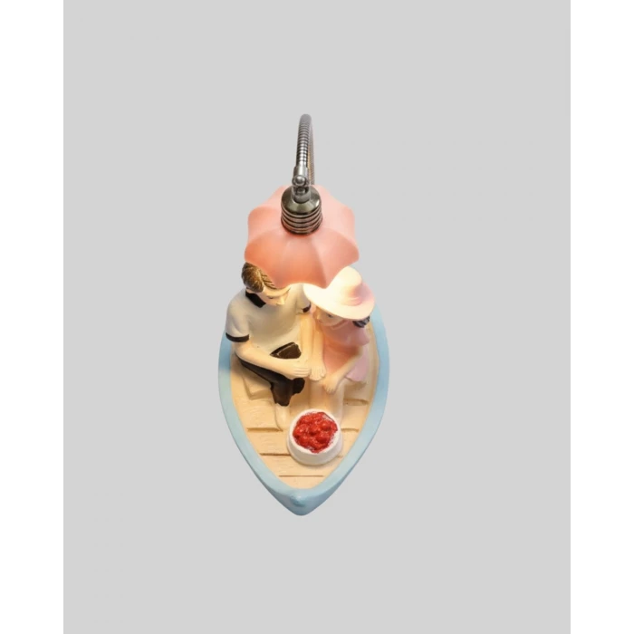 Romantik Çift Figürlü Gece Lambası Sandal Model Sevgiliye Özel Hediye