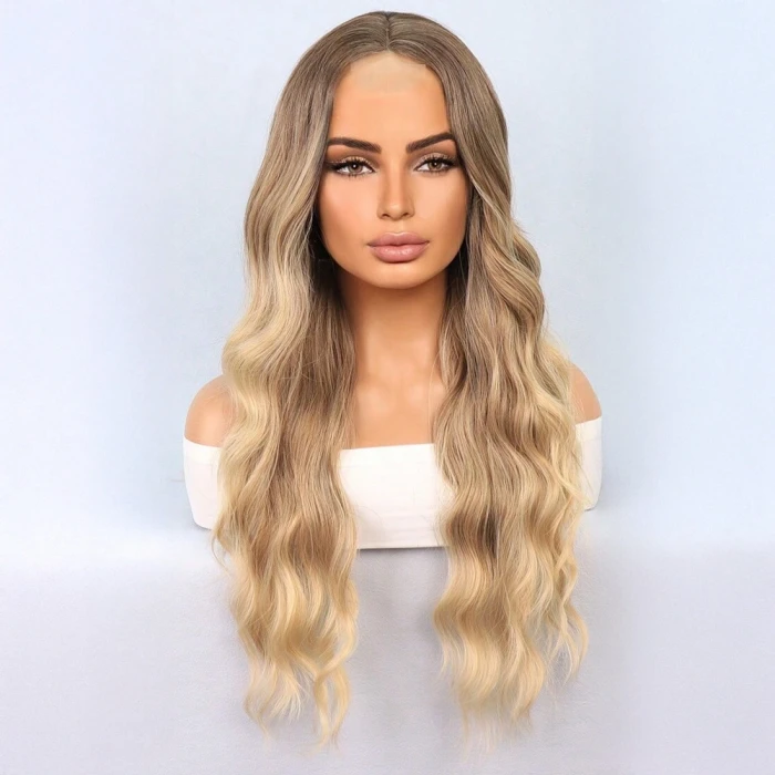 Rus Kumralı Dore Sarı Ombreli Tül Peruk