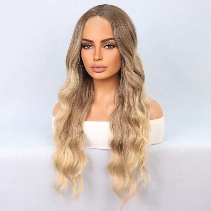 Rus Kumralı Dore Sarı Ombreli Tül Peruk