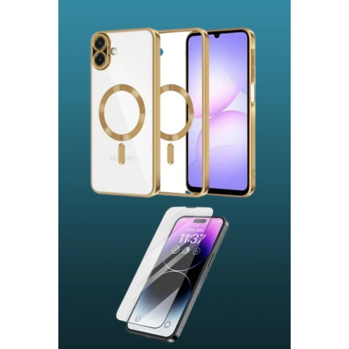 Samsung Galaxy A07 4G Kross Magneticsafe Kapak + Cam Ekran Koruyucu Seti