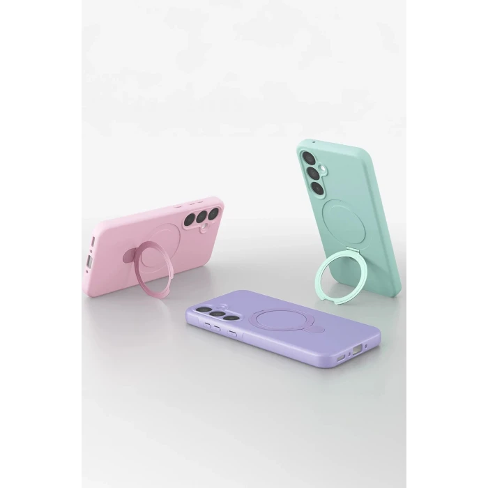 Samsung Galaxy A16 5G Regal Magsafe Standlı Kapak - Açık Pembe