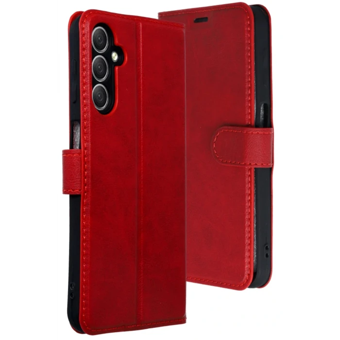 Samsung Galaxy A24 4G Kılıf Trend S Plus Kapaklı Kılıf - Kırmızı