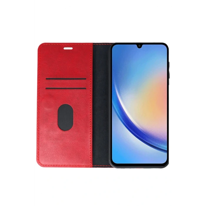 Samsung Galaxy A24 4G Kılıf Trend S Plus Kapaklı Kılıf - Kırmızı