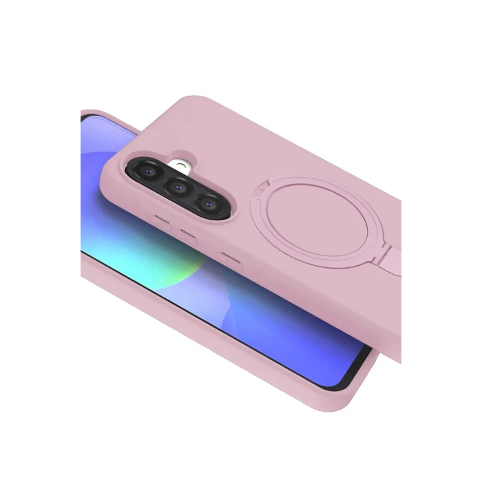 Samsung Galaxy A26 Regal Magsafe Standlı Kapak - Açık Pembe