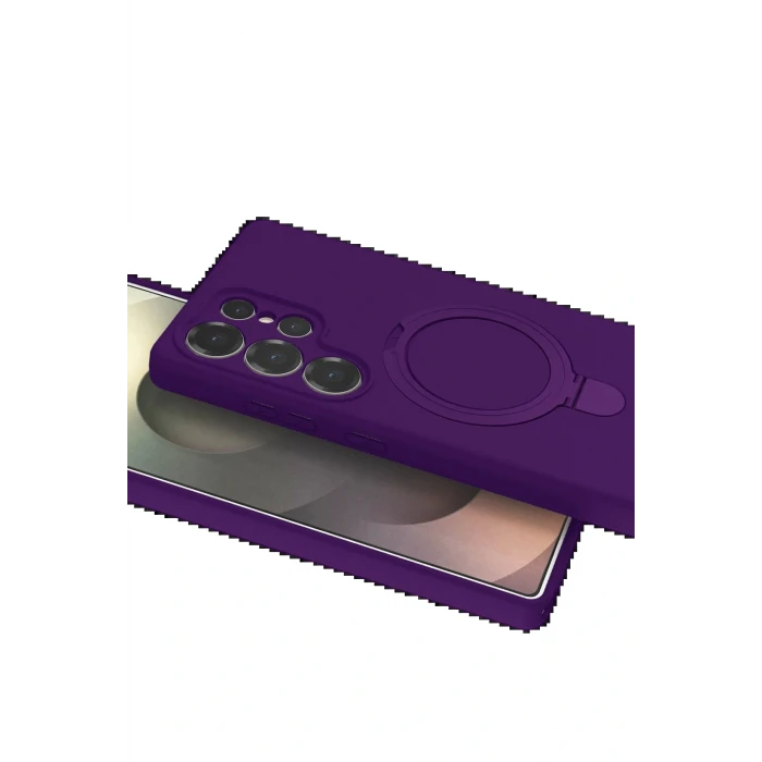 Samsung Galaxy S23 Ultra Regal Magsafe Standlı Kapak - Derin Mor