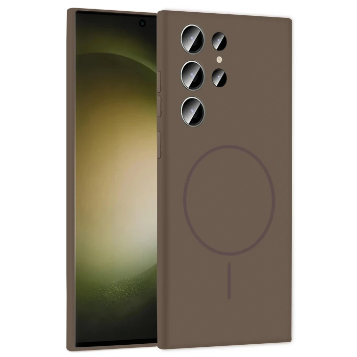 Samsung Galaxy S24 Ultra Kılıf Jully Magsafe Kapak - Kahverengi