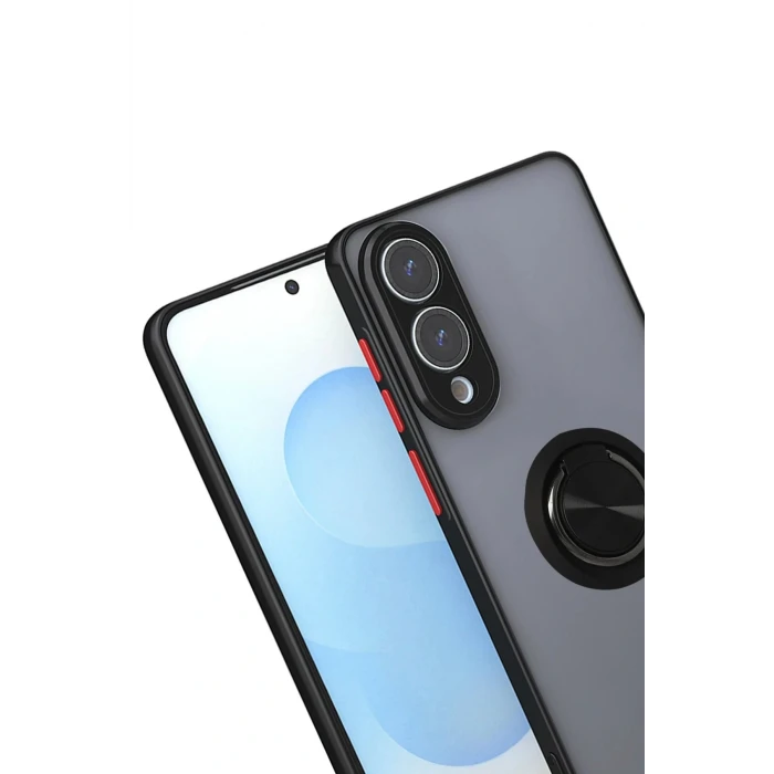 Samsung Galaxy S25 Edge Kılıf Montreal Yüzüklü Silikon Kapak - Siyah