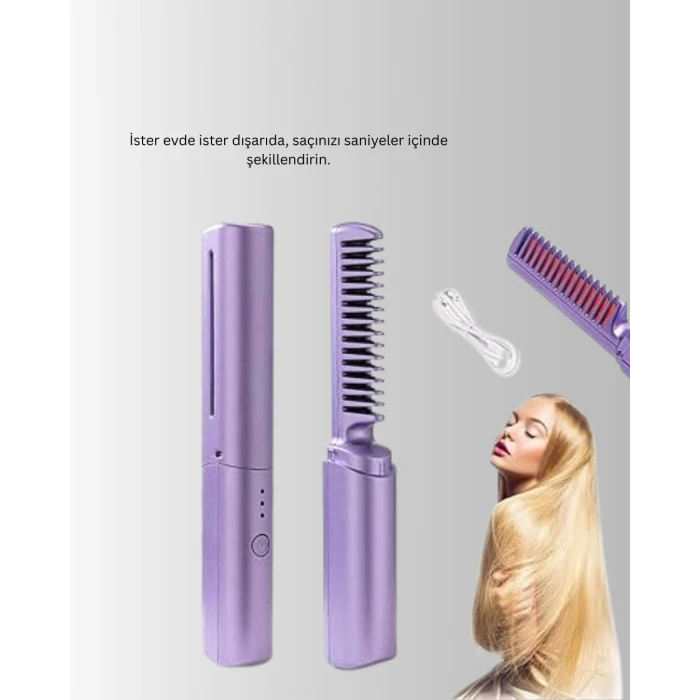 Şarjlı Saç Düzleştirici Tarak