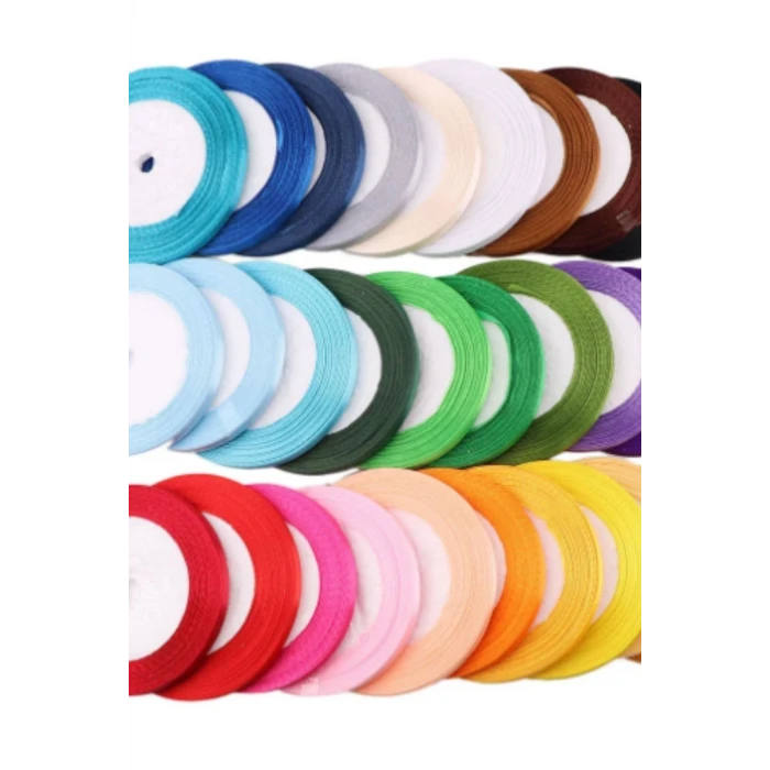 Saten Kurdele 6 mm Pudra 2 Metre