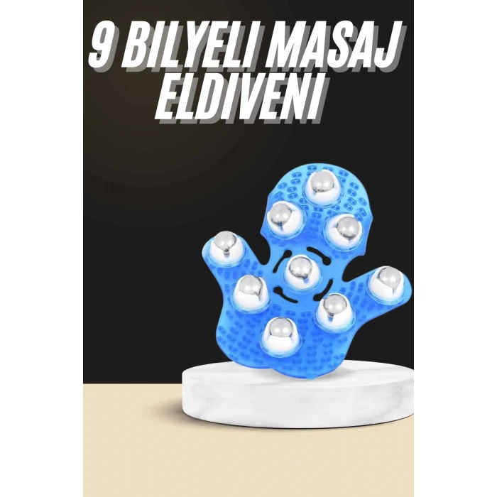 Selülit Giderici Masaj Eldiveni 9 Bilyeli Palm Masaj Eldiven Tam Vücut