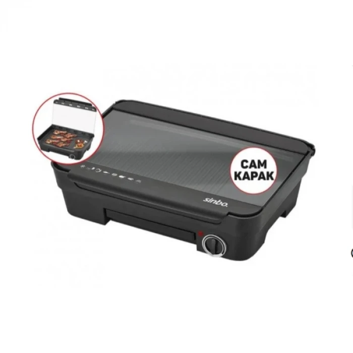 Sinbo Elektrikli Izgara Cam Kapaklı