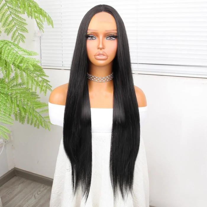 Siyah Düz Uzun Tül Peruk