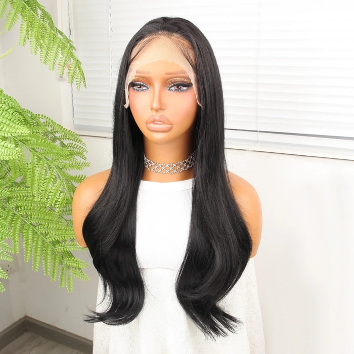 Siyah Fiber Sentetik Hafif Dalgalı Tül Peruk