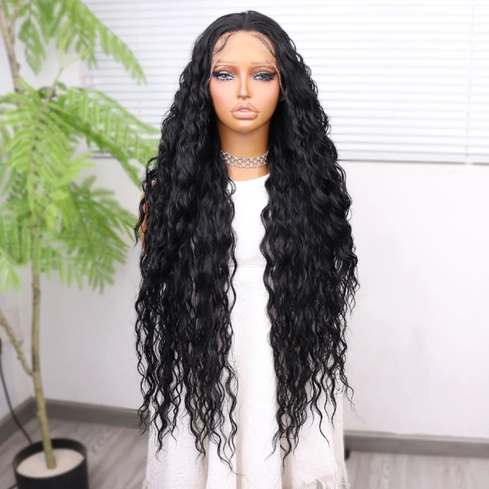 Siyah Fiber Sentetik Tül Peruk