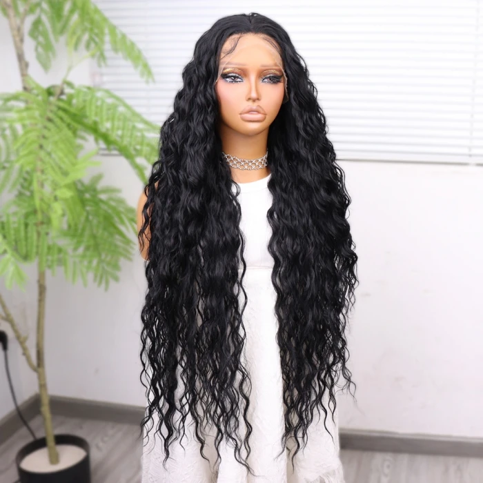 Siyah Fiber Sentetik Tül Peruk