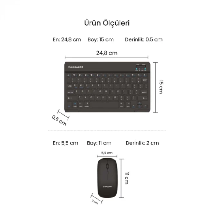 Siyah Kablosuz Klavye Ve Mouse Seti