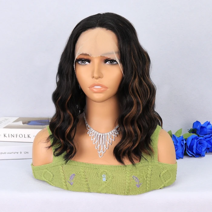 Siyah Karamel Işıltılı Tül Peruk