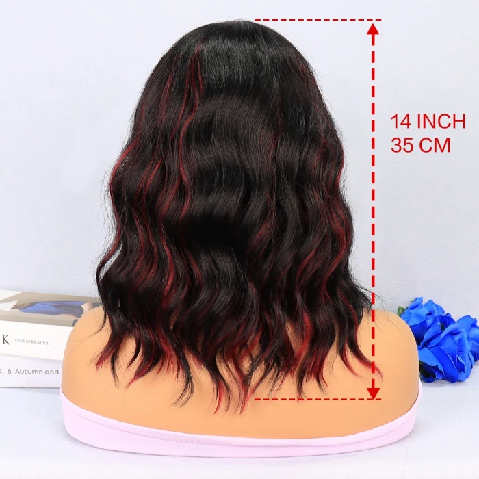 Siyah Kızıl Işıltılı Tül Peruk