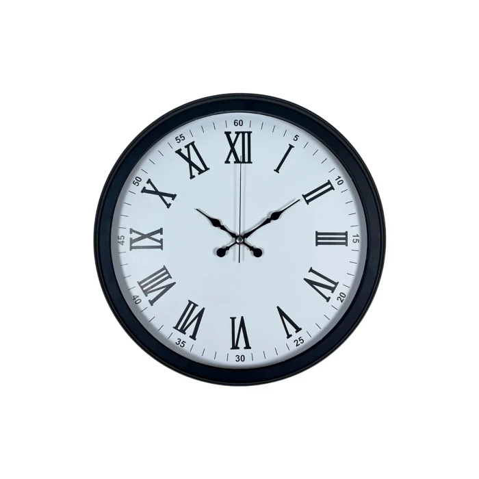 Siyah Klasik & Şık 40 Cm Metal Duvar Saati