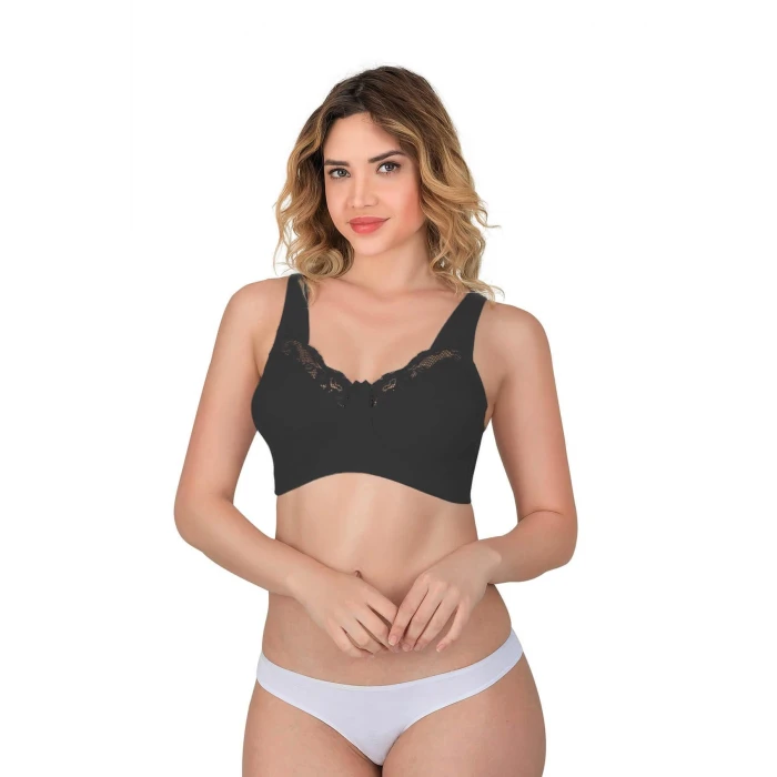 SİYAH   181 B Dantelli Toparlayıcı Cotton Sütyen
