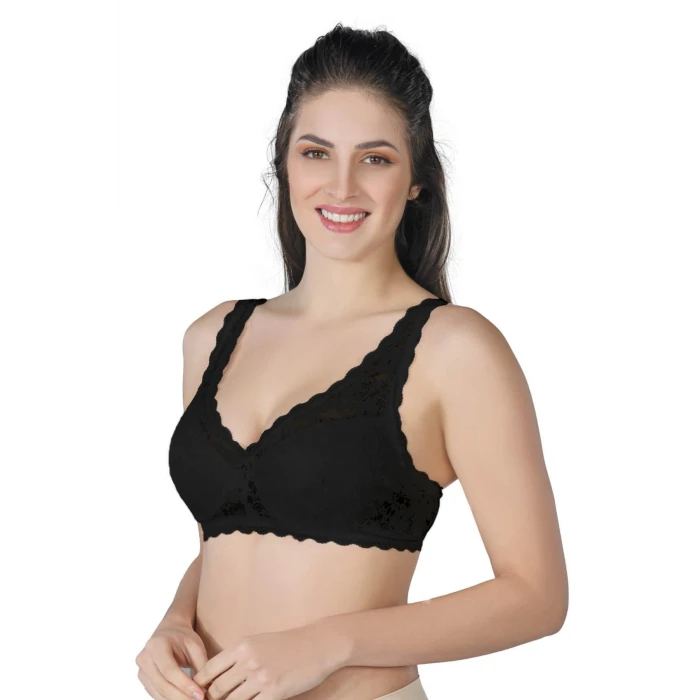 SİYAH   188 B Pedli Dantelli Telli Toparlayıcı Sütyen
